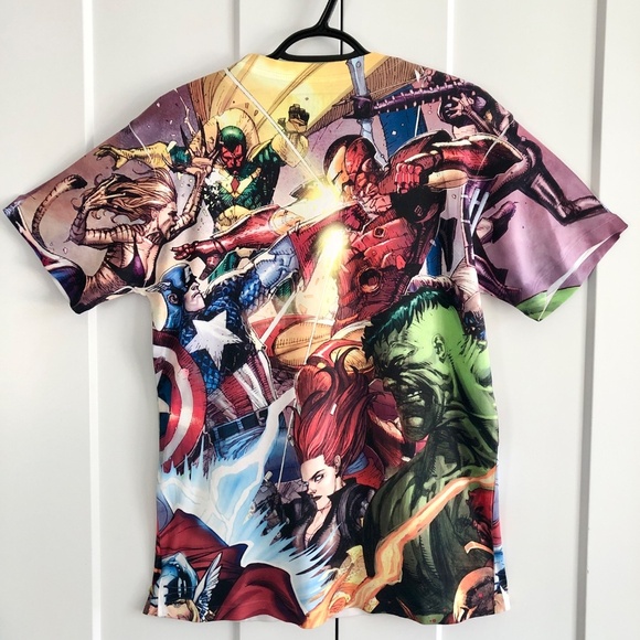 Marvel Comics, Double Sided, All Over Print, Avengers, Superhero, T Shirt,  Sm - Picture 2 of 7
